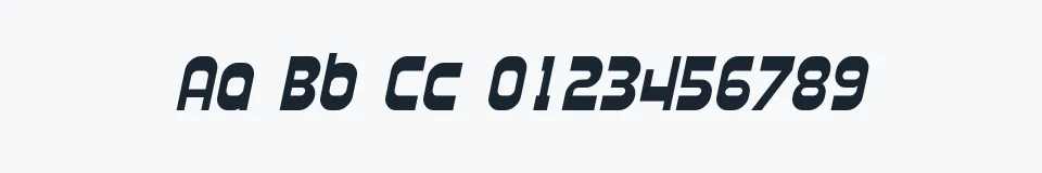 Rzeczywista próbka kroju Plasmatica Italic — Aa Bb Cc 0123456789