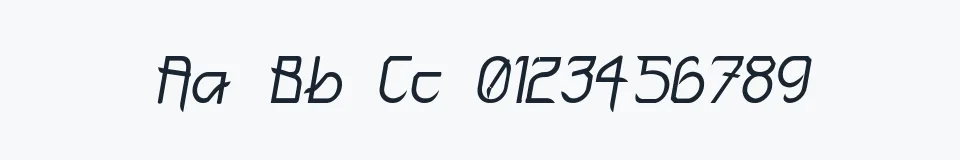 Rzeczywista próbka kroju FuturexVariationSwishOblique — Aa Bb Cc 0123456789