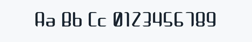 Rzeczywista próbka kroju Arbeka — Aa Bb Cc 0123456789