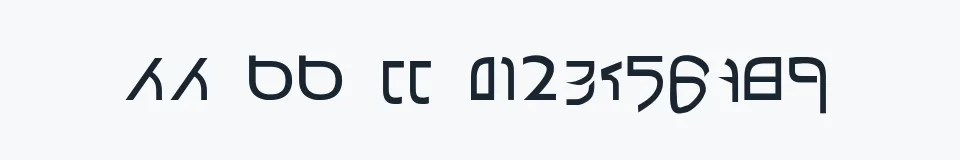 Rzeczywista próbka kroju Confusion — Aa Bb Cc 0123456789