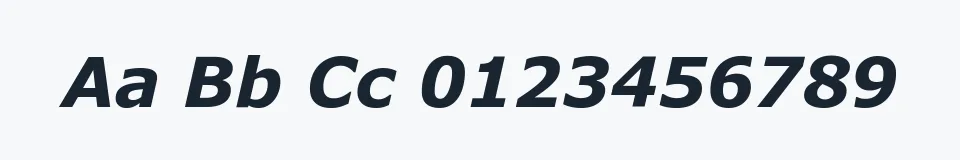 Podgląd czcionki Verdana Italic