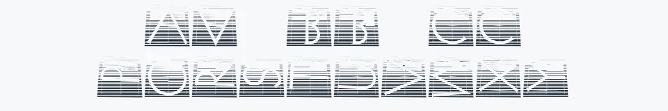 Rzeczywista próbka kroju XperimentypoTwoStripes — Aa Bb Cc 0123456789