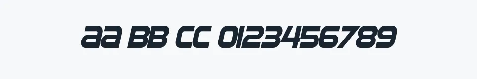 Rzeczywista próbka kroju SF Automaton Condensed — Aa Bb Cc 0123456789