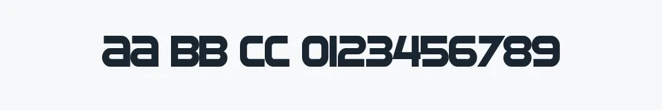 Rzeczywista próbka kroju SF Automaton Condensed — Aa Bb Cc 0123456789