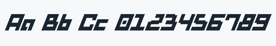 Rzeczywista próbka kroju Drid Herder Solid Italic — Aa Bb Cc 0123456789