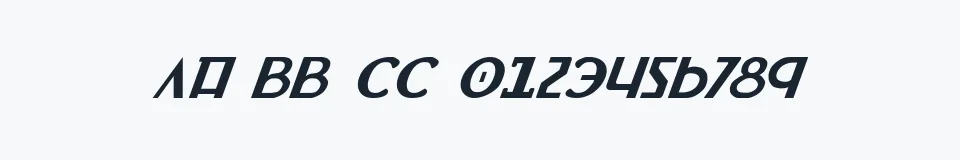 Rzeczywista próbka kroju Lionheart Italic — Aa Bb Cc 0123456789