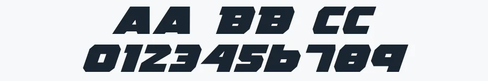 Rzeczywista próbka kroju Rogue Hero Expanded Italic — Aa Bb Cc 0123456789