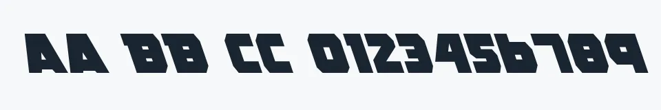 Rzeczywista próbka kroju Rogue Hero Left — Aa Bb Cc 0123456789