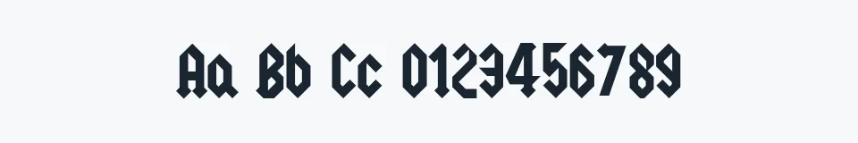 Rzeczywista próbka kroju Squealer — Aa Bb Cc 0123456789