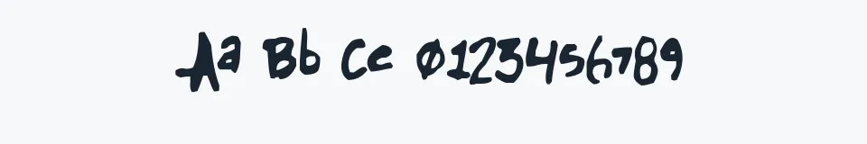 Rzeczywista próbka kroju Glue — Aa Bb Cc 0123456789