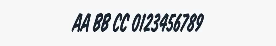 Rzeczywista próbka kroju VTCSuperMarketSaleTallTilt — Aa Bb Cc 0123456789
