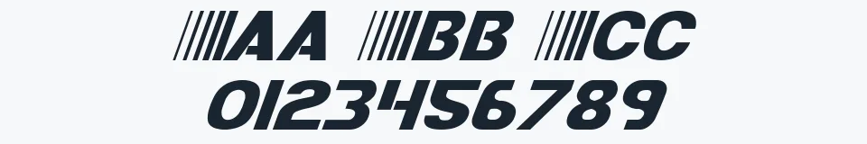 Rzeczywista próbka kroju Bamf Italic — Aa Bb Cc 0123456789