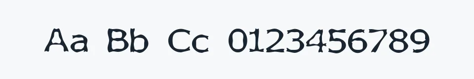 Rzeczywista próbka kroju Boneribbon — Aa Bb Cc 0123456789