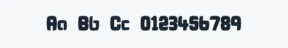 Rzeczywista próbka kroju Bonk Fatty — Aa Bb Cc 0123456789