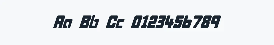 Rzeczywista próbka kroju Bonk Italic — Aa Bb Cc 0123456789