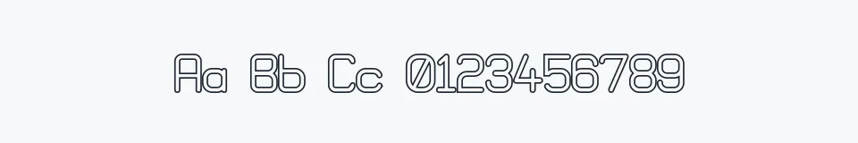 Rzeczywista próbka kroju Brave New Era (outline) G98 — Aa Bb Cc 0123456789