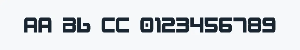 Rzeczywista próbka kroju Gunship Condensed — Aa Bb Cc 0123456789