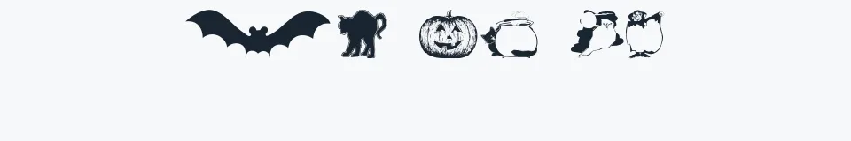 Rzeczywista próbka kroju Helloween version 2 — Aa Bb Cc 0123456789