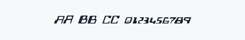 Rzeczywista próbka kroju Homemade Robot Expanded Italic — Aa Bb Cc 0123456789