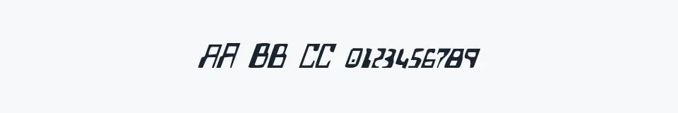 Rzeczywista próbka kroju Homemade Robot Italic — Aa Bb Cc 0123456789
