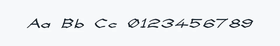 Rzeczywista próbka kroju Llynfyrch Fwyrrdynn SemiBold — Aa Bb Cc 0123456789