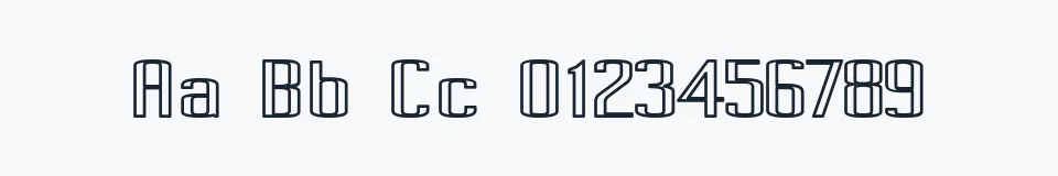 Rzeczywista próbka kroju Pecot Outline Bold — Aa Bb Cc 0123456789