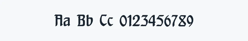 Rzeczywista próbka kroju Behrensschrift — Aa Bb Cc 0123456789