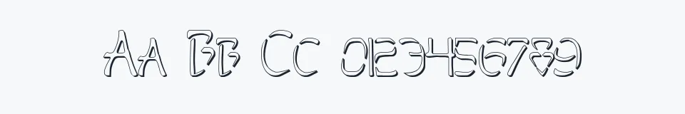 Rzeczywista próbka kroju Perdition Outline — Aa Bb Cc 0123456789