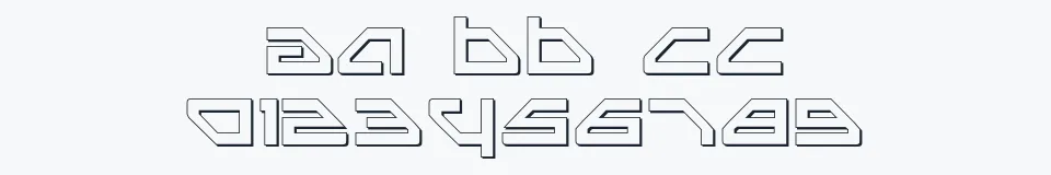 Rzeczywista próbka kroju Spylord Outline — Aa Bb Cc 0123456789