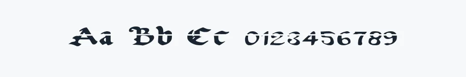 Rzeczywista próbka kroju UberhÃ¶lme Lazar Expanded — Aa Bb Cc 0123456789