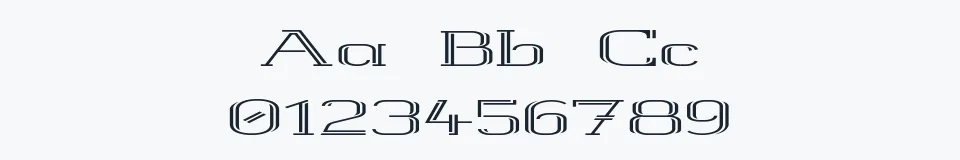 Rzeczywista próbka kroju White Line Rolled — Aa Bb Cc 0123456789