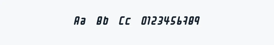 Rzeczywista próbka kroju Small type (italic) — Aa Bb Cc 0123456789