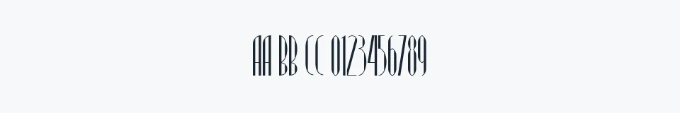Rzeczywista próbka kroju ModernTypography — Aa Bb Cc 0123456789