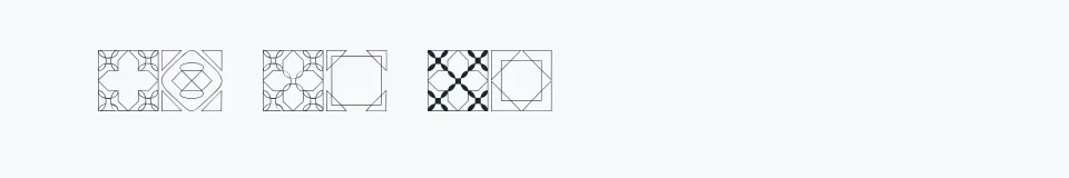 Rzeczywista próbka kroju Formas geometricas 2 — Aa Bb Cc 0123456789