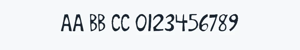 Rzeczywista próbka kroju BoArust — Aa Bb Cc 0123456789