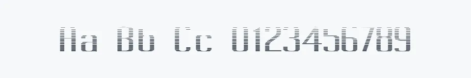 Rzeczywista próbka kroju Pecot Lined — Aa Bb Cc 0123456789