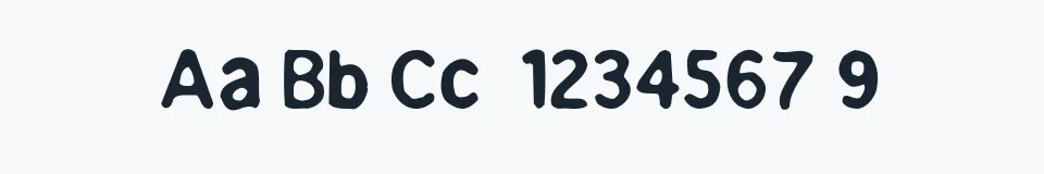 Rzeczywista próbka kroju Beppofet — Aa Bb Cc 0123456789