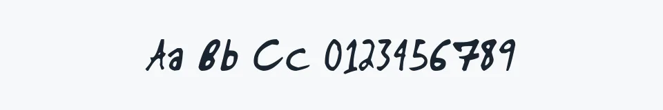Rzeczywista próbka kroju Manno — Aa Bb Cc 0123456789