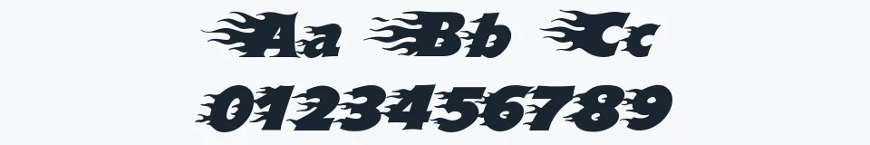 Rzeczywista próbka kroju Blazed — Aa Bb Cc 0123456789