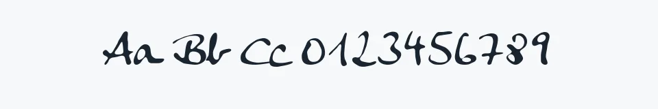 Rzeczywista próbka kroju Anke Calligraphic FG — Aa Bb Cc 0123456789