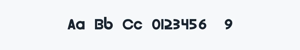 Rzeczywista próbka kroju Gordon — Aa Bb Cc 0123456789