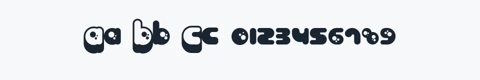 Rzeczywista próbka kroju Billo — Aa Bb Cc 0123456789