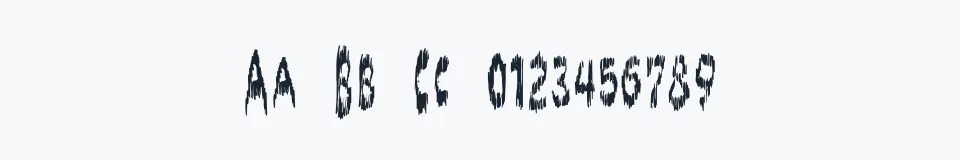 Rzeczywista próbka kroju DOKTOR terror — Aa Bb Cc 0123456789