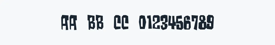 Rzeczywista próbka kroju Much too loud — Aa Bb Cc 0123456789