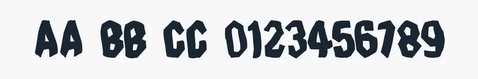 Rzeczywista próbka kroju Timebomb — Aa Bb Cc 0123456789