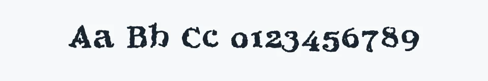 Rzeczywista próbka kroju Beltane — Aa Bb Cc 0123456789