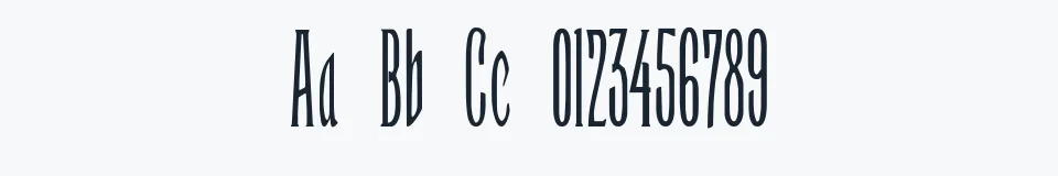 Rzeczywista próbka kroju Rammstein — Aa Bb Cc 0123456789