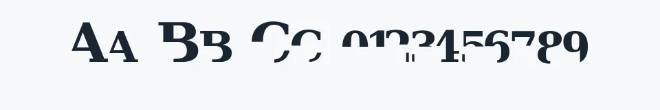 Rzeczywista próbka kroju Veru Serif — Aa Bb Cc 0123456789