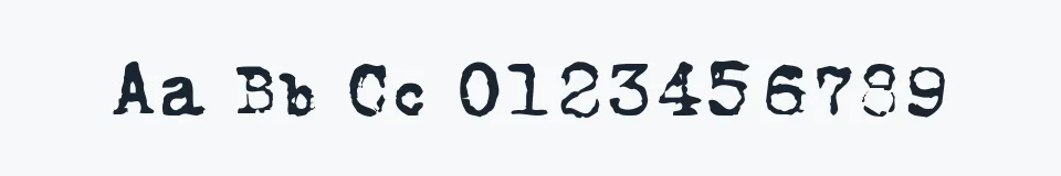 Rzeczywista próbka kroju FoxScript — Aa Bb Cc 0123456789