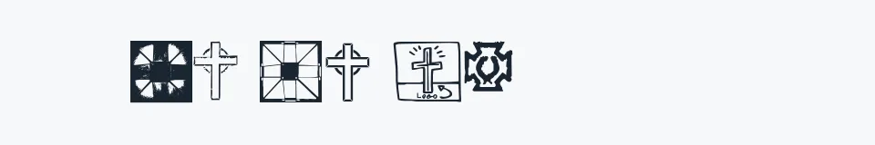 Rzeczywista próbka kroju Christian Crosses V — Aa Bb Cc 0123456789